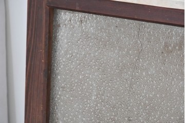 アンティーク建具　明治大正期　古い木味のガラス入り格子戸4枚セット　(R-083737)