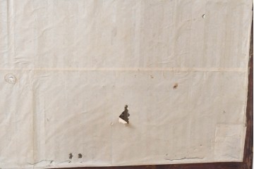 アンティーク建具　明治大正期　古い木味のガラス入り格子戸4枚セット　(R-083737)