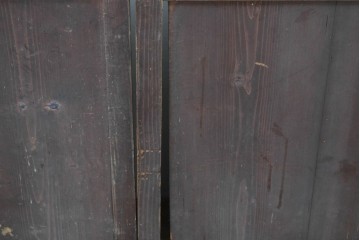 アンティーク建具　明治大正期　古い木味のガラス入り格子戸4枚セット　(R-083737)