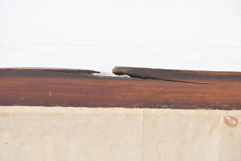 アンティーク建具　明治大正期　古い木味のガラス入り格子戸4枚セット　(R-083737)