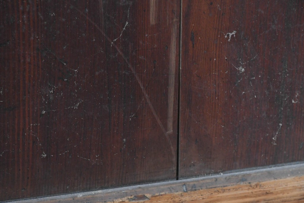 アンティーク建具　明治期　落ち着いた木肌が味わい深い帯戸2枚セット　(R-083738)
