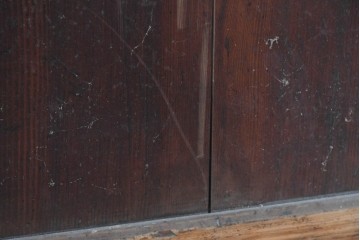 アンティーク建具　明治期　落ち着いた木肌が味わい深い帯戸2枚セット　(R-083738)