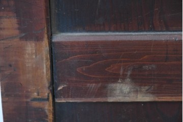 アンティーク建具　明治期　落ち着いた木肌が味わい深い帯戸2枚セット　(R-083738)