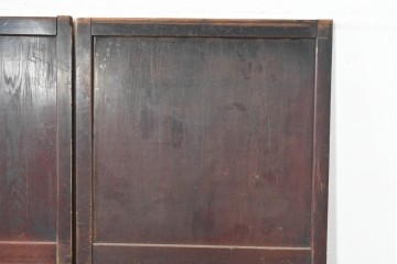 アンティーク建具　明治期　落ち着いた木肌が味わい深い帯戸2枚セット　(R-083738)