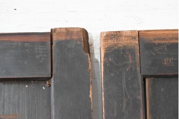 アンティーク建具　明治期　落ち着いた木肌が味わい深い帯戸2枚セット　(R-083738)