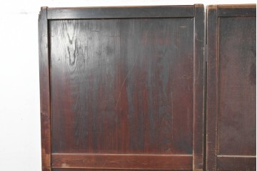 アンティーク建具　明治期　落ち着いた木肌が味わい深い帯戸2枚セット　(R-083738)