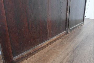 アンティーク建具　明治期　落ち着いた木肌が味わい深い帯戸2枚セット　(R-083738)