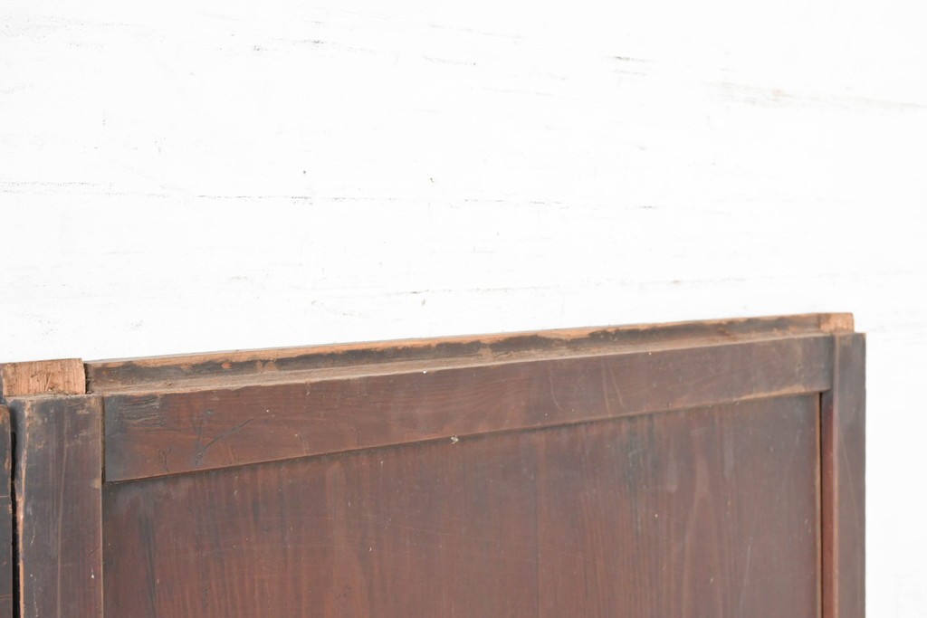 アンティーク建具　明治期　落ち着いた木肌が味わい深い帯戸2枚セット　(R-083738)