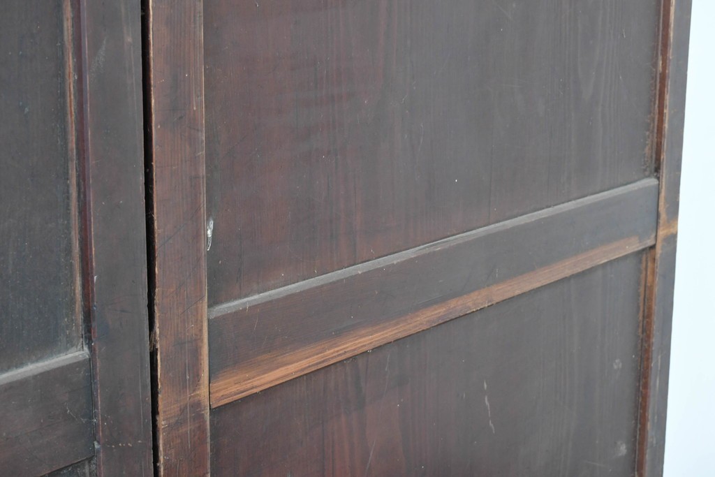アンティーク建具　明治期　落ち着いた木肌が味わい深い帯戸2枚セット　(R-083738)