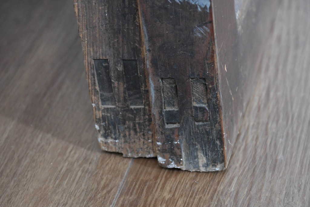 アンティーク建具　明治期　落ち着いた木肌が味わい深い帯戸2枚セット　(R-083738)