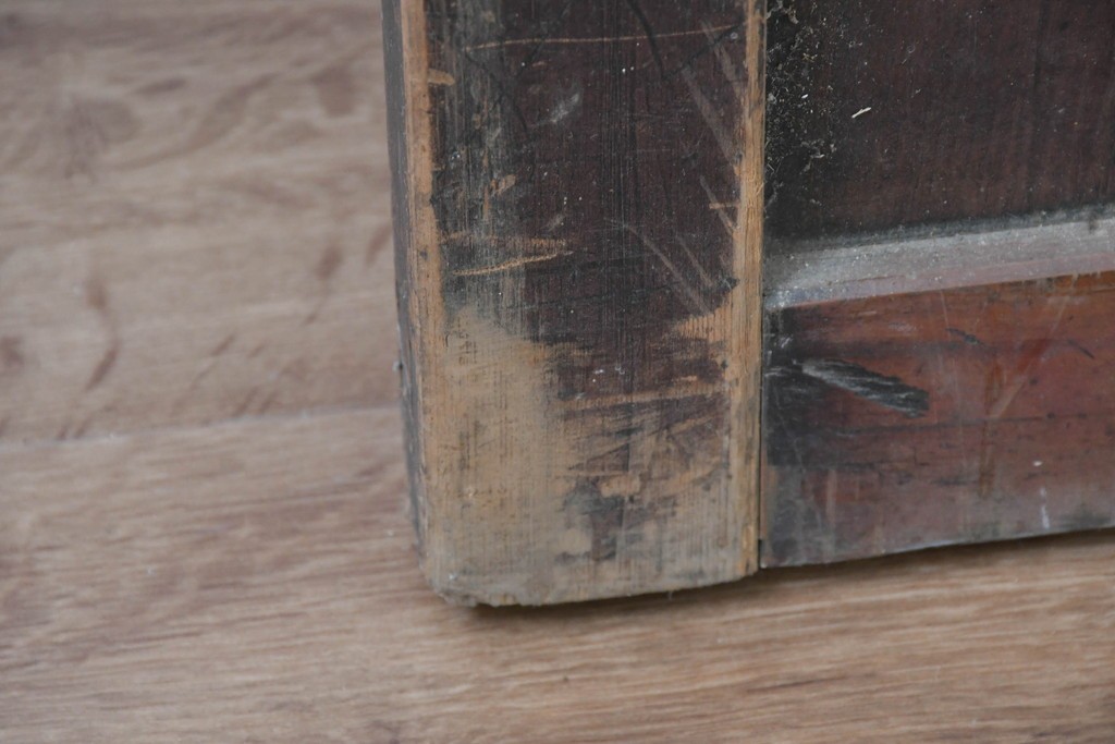 アンティーク建具　明治期　落ち着いた木肌が味わい深い帯戸2枚セット　(R-083738)