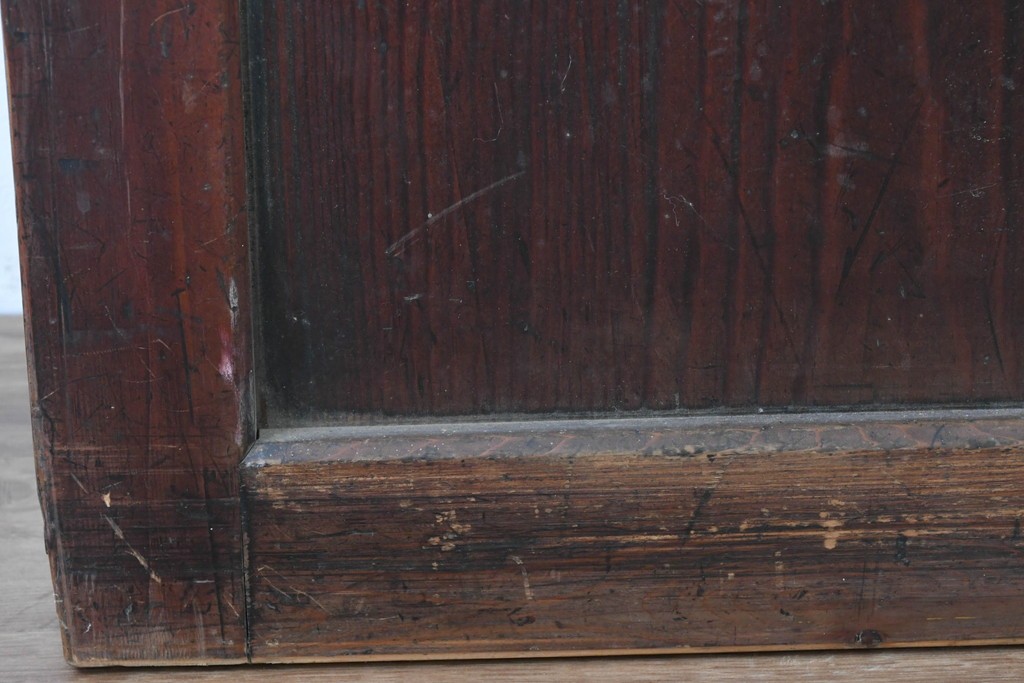 アンティーク建具　明治期　落ち着いた木肌が味わい深い帯戸2枚セット　(R-083738)