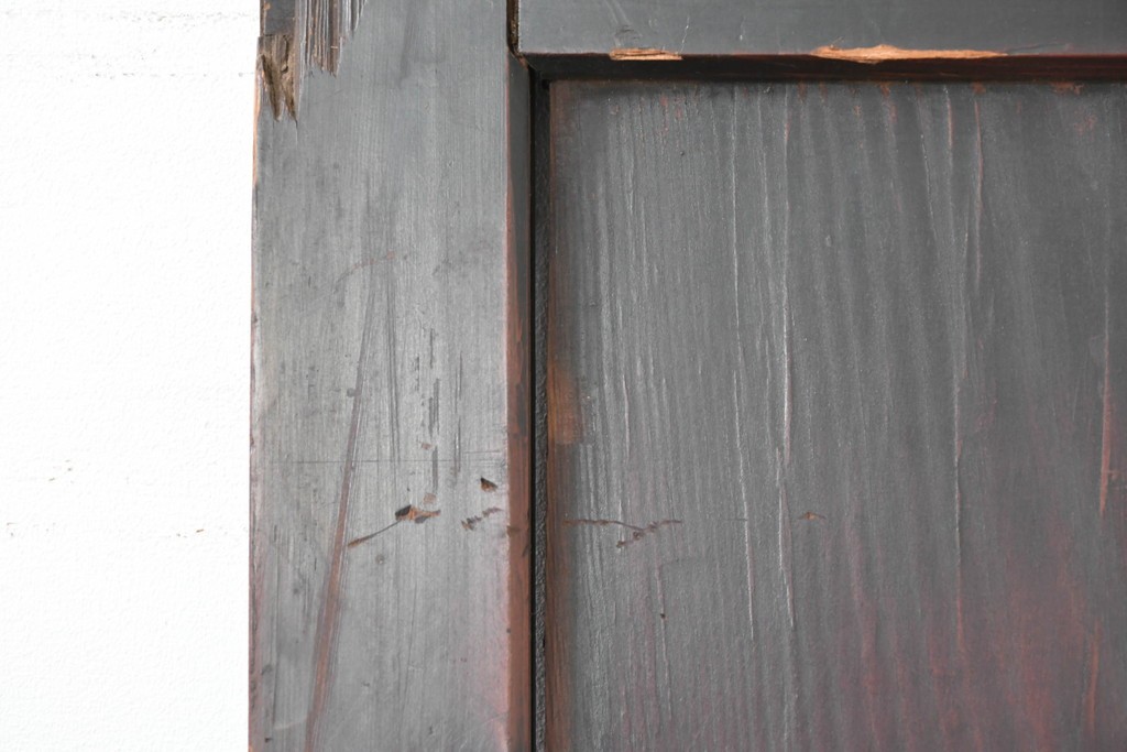 アンティーク建具　明治期　落ち着いた木肌が味わい深い帯戸2枚セット　(R-083738)