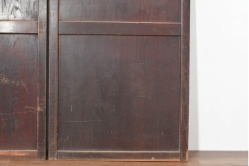 アンティーク建具　明治期　落ち着いた木肌が味わい深い帯戸2枚セット　(R-083738)