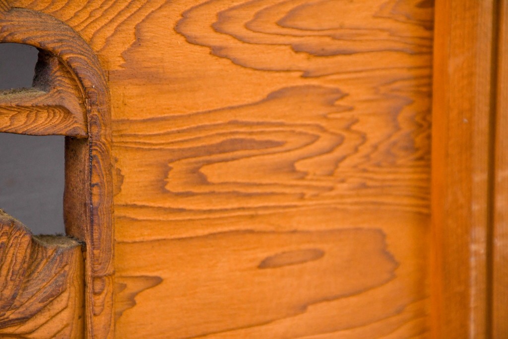 和製ヴィンテージ　昭和中期　松竹梅の縁起物の両面彫刻を施した欄間2枚セット　(R-083739)