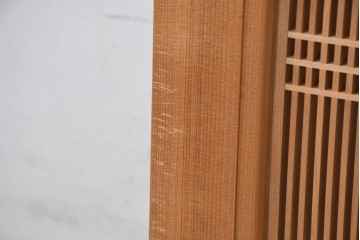 和製ヴィンテージ　昭和後期　上手物　細やかな筬目が上品な大振りの筬欄間2枚セット　(R-083740)