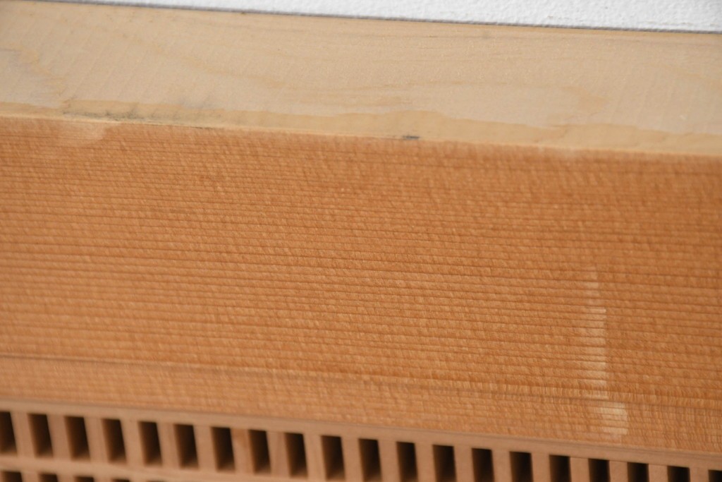 和製ヴィンテージ　昭和後期　上手物　細やかな筬目が上品な大振りの筬欄間2枚セット　(R-083740)