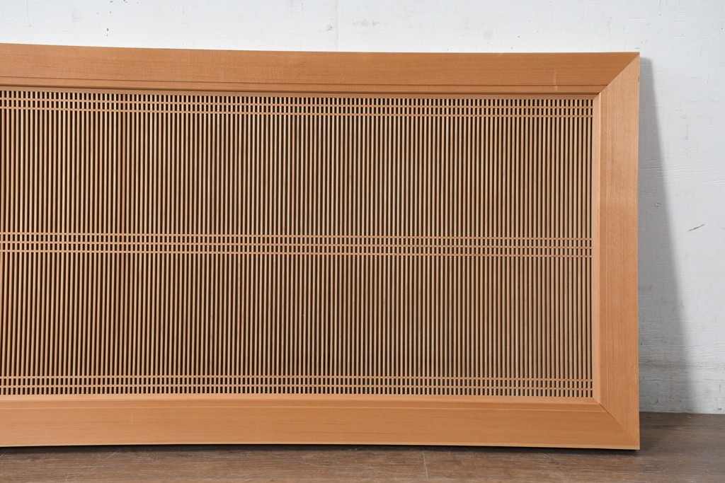 和製ヴィンテージ　昭和後期　上手物　細やかな筬目が上品な大振りの筬欄間2枚セット　(R-083740)