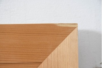 和製ヴィンテージ　昭和後期　上手物　細やかな筬目が上品な大振りの筬欄間2枚セット　(R-083740)