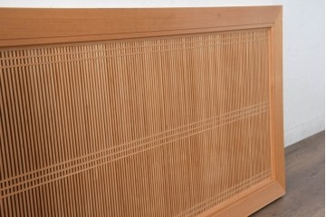 和製ヴィンテージ　昭和後期　上手物　細やかな筬目が上品な大振りの筬欄間2枚セット　(R-083740)