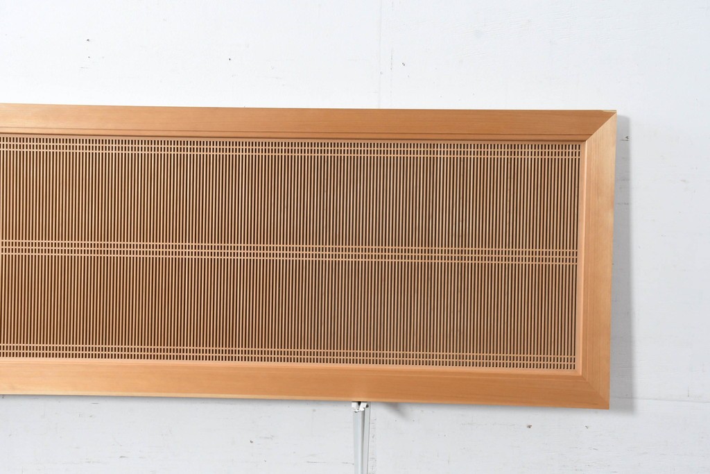 和製ヴィンテージ　昭和後期　上手物　細やかな筬目が上品な大振りの筬欄間2枚セット　(R-083740)