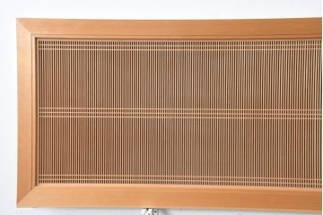 和製ヴィンテージ　昭和後期　上手物　細やかな筬目が上品な大振りの筬欄間2枚セット　(R-083740)