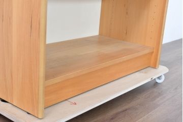 デンマークビンテージ　ビーチ材　シンプルなデザインがお部屋に馴染みやすいオープンシェルフ(本棚、ブックシェルフ、オープンラック、収納棚、飾り棚、ヴィンテージ、北欧)(R-083743)