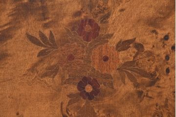 中古　イタリア　繊細な象嵌装飾が魅力の縦型ガラスキャビネット(ガラスケース、ショーケース、ディスプレイケース、キュリオケース、飾り棚、陳列棚、収納棚、店舗什器)(R-083746)