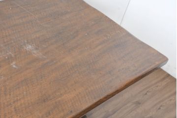中古　希少な廃番品　葉山ガーデン取り扱い　オーク材　アンティーク調　大振りサイズの重厚な佇まいが魅力のリフェクトリーテーブル(ダイニングテーブル、食卓、4人掛け、6人掛け、4人用、6人用)(R-083752)