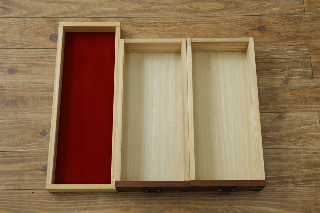中古　美品　民芸家具　様々な使い方ができる!左右入れ替え可能な組み立て式両袖机　(R-083753)