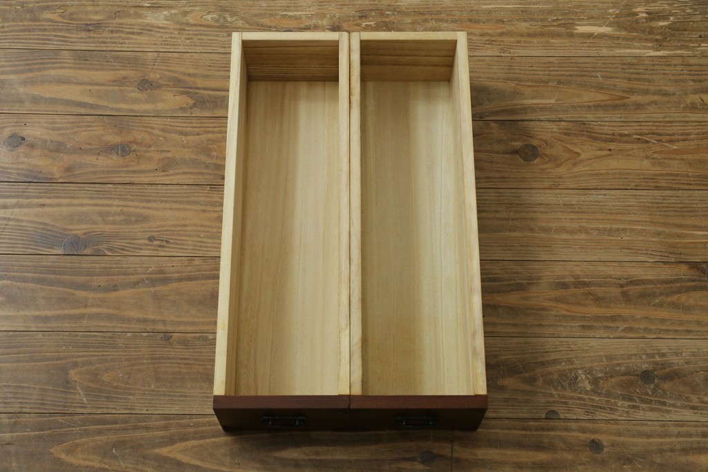 中古　美品　民芸家具　様々な使い方ができる!左右入れ替え可能な組み立て式両袖机　(R-083753)