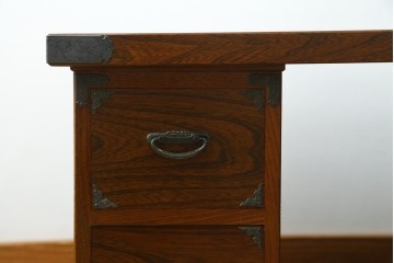 中古　美品　民芸家具　様々な使い方ができる!左右入れ替え可能な組み立て式両袖机　(R-083753)