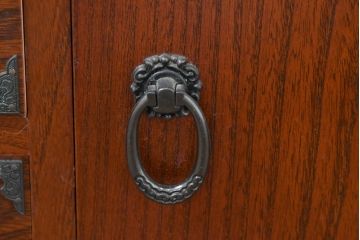 中古　美品　民芸家具　様々な使い方ができる!左右入れ替え可能な組み立て式両袖机(文机、座卓、座机、ローテーブル、作業台、ワークデスク、在宅ワーク、在宅用)(R-083753)