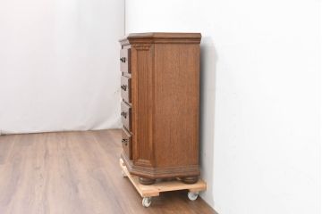 中古　美品　オーク材　小振りなサイズが使いやすい!ダッチカントリースタイルのサイドチェスト(引き出し)(R-083759)