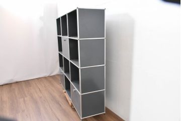 中古　美品　スイス　USMハラー(USM Haller)　洗練されたデザインで収納と美観を両立させるオープンラック(キャビネット、収納棚、飾り棚、陳列棚、店舗什器)(定価約60万円)(R-083761)