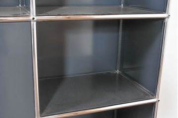 中古　美品　スイス　USMハラー(USM Haller)　洗練されたデザインで収納と美観を両立させるオープンラック(キャビネット、収納棚、飾り棚、陳列棚、店舗什器)(定価約60万円)(R-083761)
