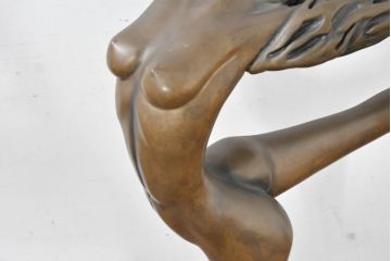 イタリアビンテージ　風を感じる優雅な舞が美しいブロンズ像(置物、オブジェ、女性像、ディスプレイ、ヴィンテージ)(定価約50万円)(R-083762)