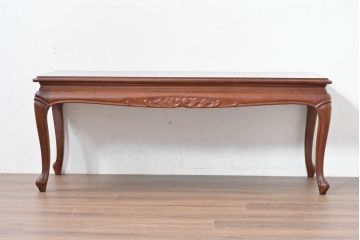 中古　美品　maruni(マルニ木工)　マキシマムシリーズ　緩やかな猫脚と上品な佇まいが魅力のセンターテーブル(ローテーブル、リビングテーブル)(定価約25万円)(R-083765)
