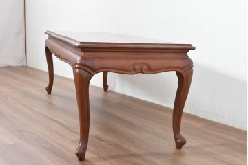 中古　美品　maruni(マルニ木工)　マキシマムシリーズ　緩やかな猫脚と上品な佇まいが魅力のセンターテーブル(ローテーブル、リビングテーブル)(定価約25万円)(R-083765)
