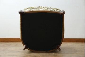 中古　美品　maruni(マルニ木工)　マキシマムシリーズ　エレガントさとクラシカルな雰囲気を兼ね備えたアームソファとオットマンセット(1人掛けソファ、一人掛けソファ、1Pソファ、フットスツール、椅子、イス)(定価約30万円)(R-083766)