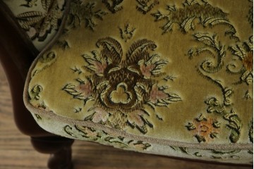 中古　美品　maruni(マルニ木工)　マキシマムシリーズ　エレガントさとクラシカルな雰囲気を兼ね備えたアームソファとオットマンセット(1人掛けソファ、一人掛けソファ、1Pソファ、フットスツール、椅子、イス)(定価約30万円)(R-083766)