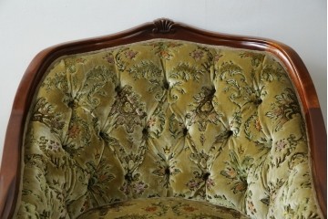 中古　美品　maruni(マルニ木工)　マキシマムシリーズ　エレガントさとクラシカルな雰囲気を兼ね備えたアームソファとオットマンセット(1人掛けソファ、一人掛けソファ、1Pソファ、フットスツール、椅子、イス)(定価約30万円)(R-083766)