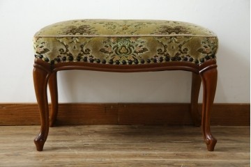 中古　美品　maruni(マルニ木工)　マキシマムシリーズ　エレガントさとクラシカルな雰囲気を兼ね備えたアームソファとオットマンセット(1人掛けソファ、一人掛けソファ、1Pソファ、フットスツール、椅子、イス)(定価約30万円)(R-083766)