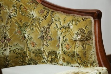 中古　美品　maruni(マルニ木工)　マキシマムシリーズ　エレガントさとクラシカルな雰囲気を兼ね備えたアームソファとオットマンセット(1人掛けソファ、一人掛けソファ、1Pソファ、フットスツール、椅子、イス)(定価約30万円)(R-083766)