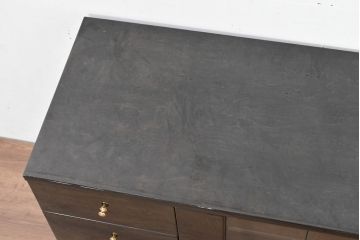 中古　美品!!　国産職人手作り　高級家具　鏡面仕上げのシックなテレビボード(テレビ台、リビングボード、収納棚、戸棚、サイドキャビネット)(R-083773)