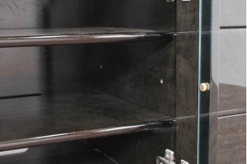 中古　美品!!　国産職人手作り　高級家具　鏡面仕上げのシックなテレビボード(テレビ台、リビングボード、収納棚、戸棚、サイドキャビネット)(R-083773)