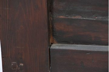 アジアンビンテージ　欅(ケヤキ)材　松材　アンティーク調　オリエンタルな雰囲気を醸し出す豆びつ(韓国、豆櫃、米びつ、サイドテーブル、バンダヂ、バンダジ、バンダチ、収納箱、収納付きベンチ、スツール、店舗什器、ヴィンテージ)(R-083778)