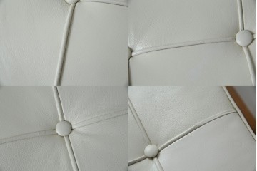 イタリアビンテージ　リプロダクト品　本革　モダンな寛ぎ空間を演出するバルセロナチェアとオットマンのセット(バルセロナスツール、1人掛けソファ、椅子、イス、ヴィンテージ)(当時25万円で購入)(R-083780)