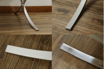 イタリアビンテージ　リプロダクト品　本革　モダンな寛ぎ空間を演出するバルセロナチェアとオットマンのセット(バルセロナスツール、1人掛けソファ、椅子、イス、ヴィンテージ)(当時25万円で購入)(R-083780)