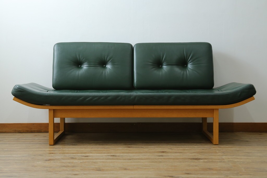 中古　カンディハウス(CONDE HOUSE)　アルプ(ALP)　本革　シンプルで美しい北欧モダンデザインの2人掛けソファ　定価約42万円　(R-083782)